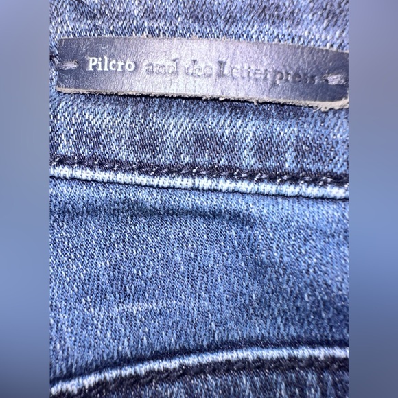 Pilcro and the Letterpress ‘Script’ Mid Rise Dark Wash Skinny Jeans Sz 26, EUC - Picture 5 of 7